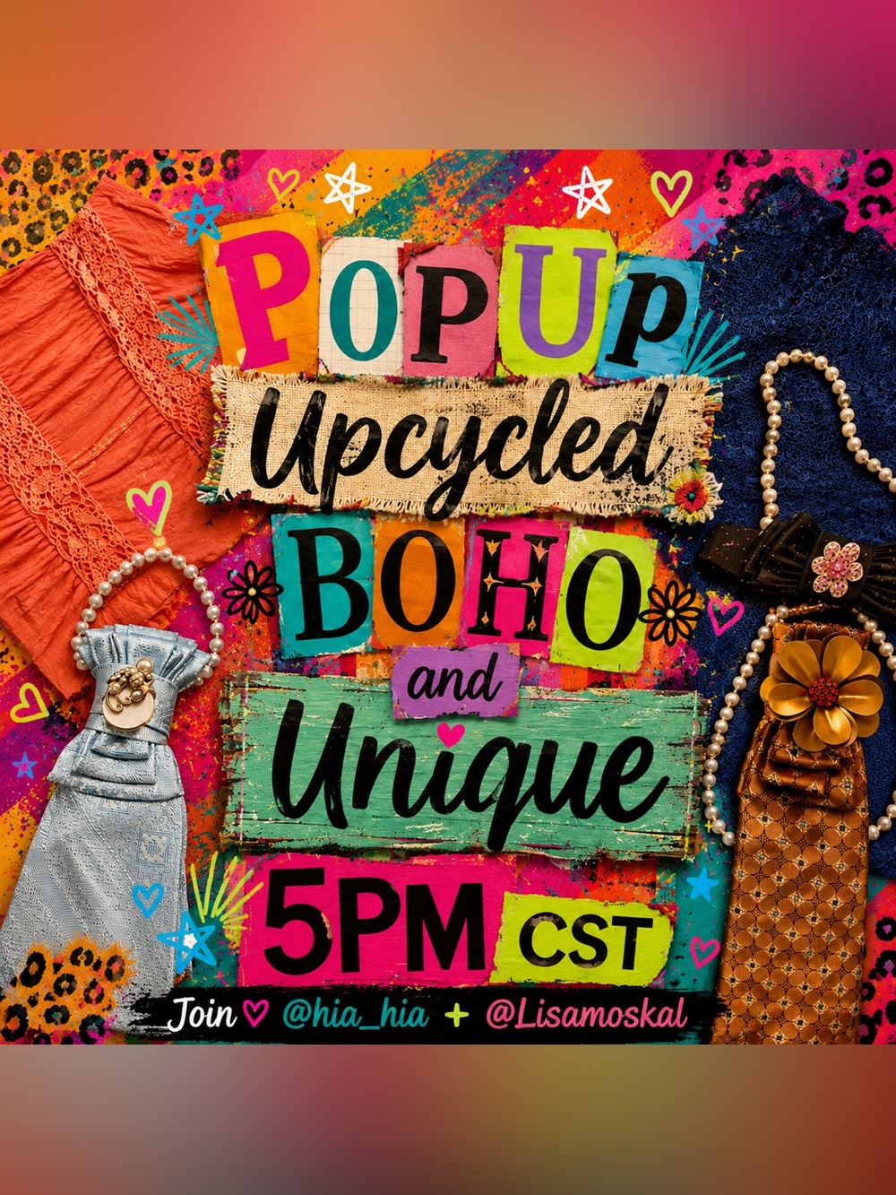 Upcycled Boho Pop-Up Party 5pm cst SHARE SHOW